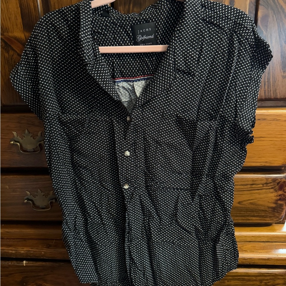 Jachs Girlfriend Black and White Hearts Blouse